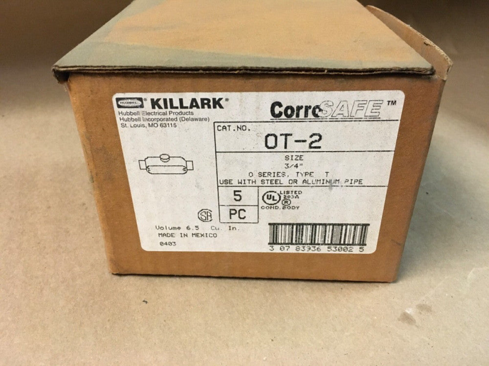 KILLARK OT-2 Conduit Outlet Aluminum Body 3/4" Series O, Type T  (KB)