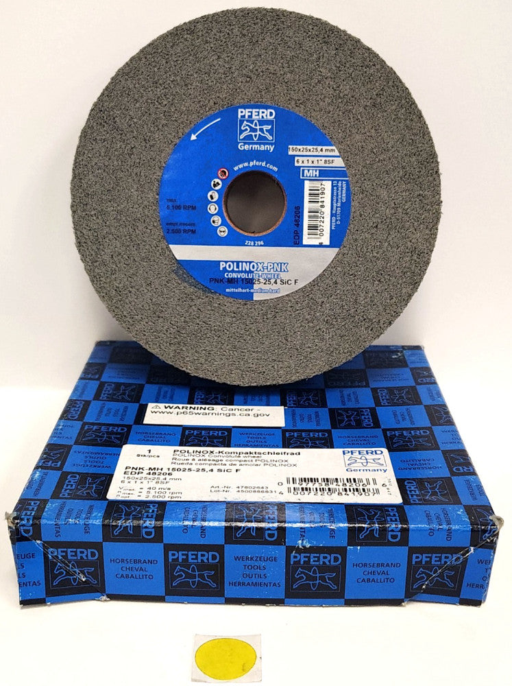 PFERD 6" GRINDING WHEEL PNK-MH 15025-25 5.100 RPM SILICON CARBIDE