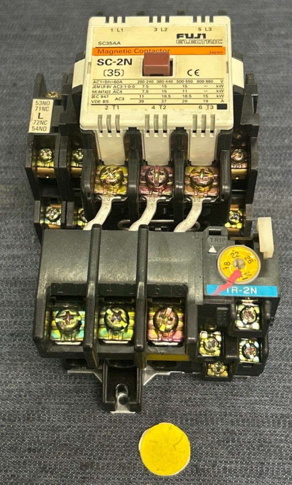 FUJI ELECTRIC MAGNETIC CONTACTOR SC-2N W/THERMAL OVERLOAD RELAY TR-2N
