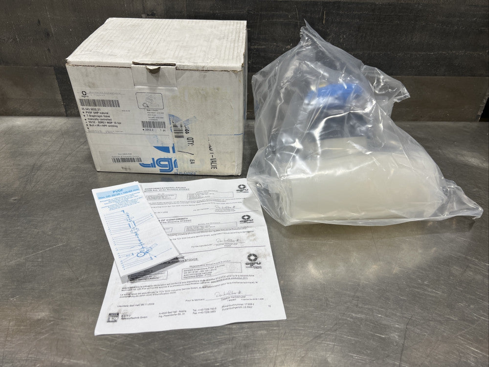 Agru T-Diaphragm Valve 35.343.9032.21 90/32 SDR21 MOP 10 Bar Nos Surplus