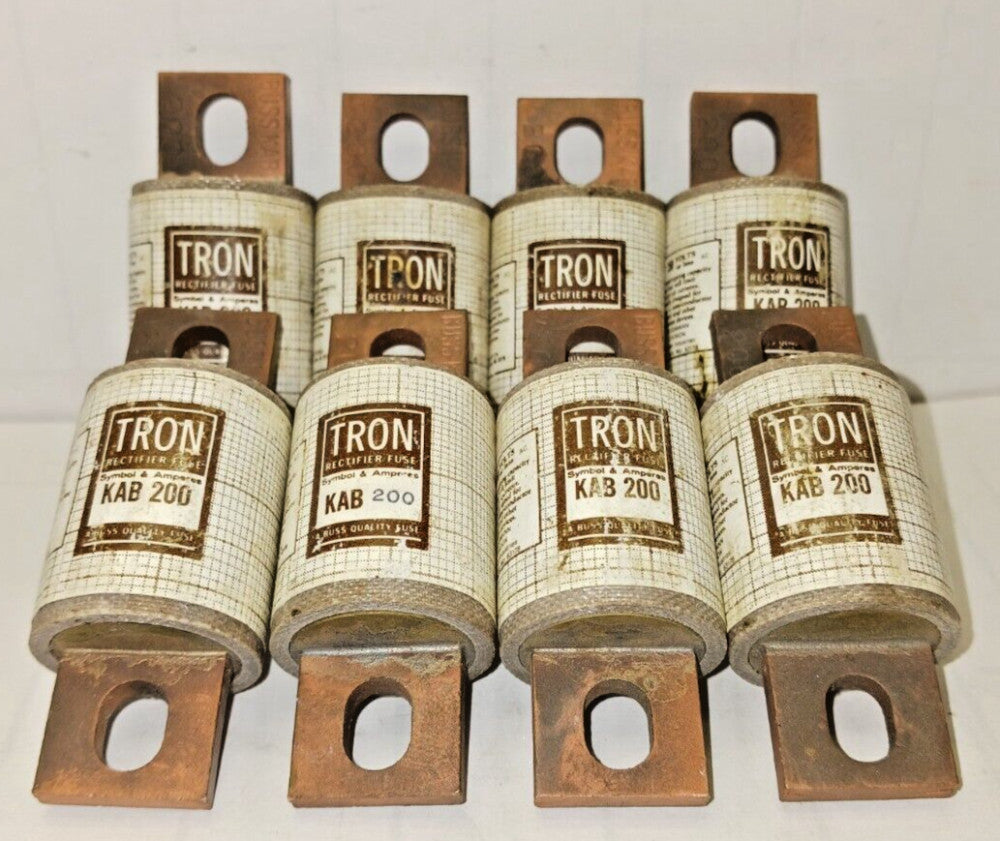 8) NEW BUSSMANN 200 AMP RECTIFIER FUSE 250 VAC  KAB200  LOT OF 8