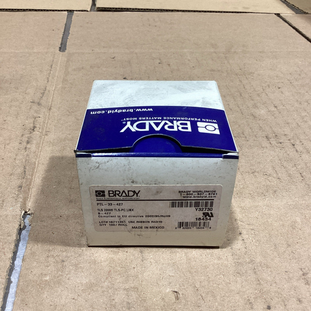 BRADY PTL-33-427 Self Laminating Vinyl Wire & Cable Label, NOS