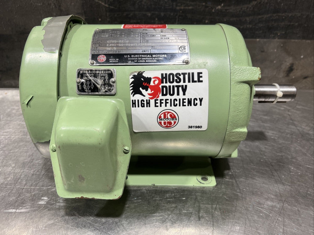 NOS US Motors 2HP 3490 RPM 145T Frame Hostile duty Motor 230/460V. Our #2