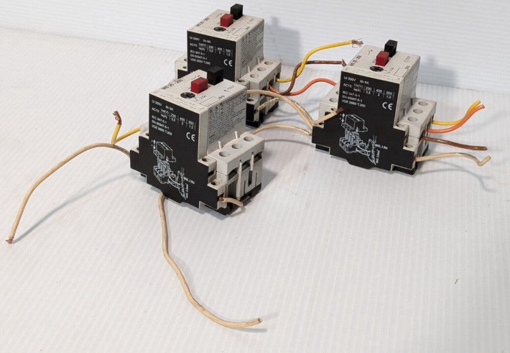 Lot of 3 Automation Direct MS25-250 Manual Motor Protectors, 2.5 AMP, 600 VAC