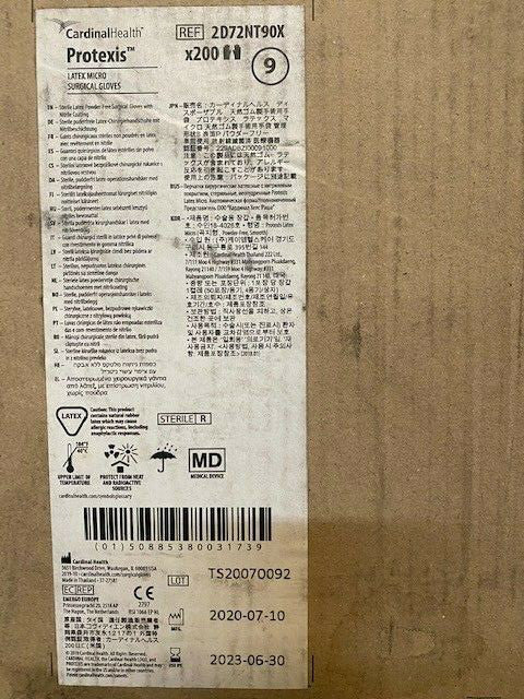 200 Pair CARDINAL HEALTH PROTEXISLATEX MICRO SURGICAL GLOVE 2D72NT90X EXP 6/2023