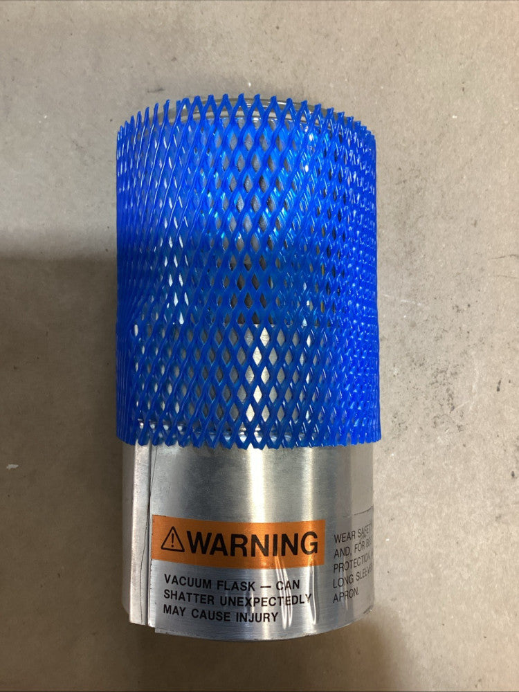 Pope vacuum flask, 4 inch diameter, with protective mesh net, as pictured