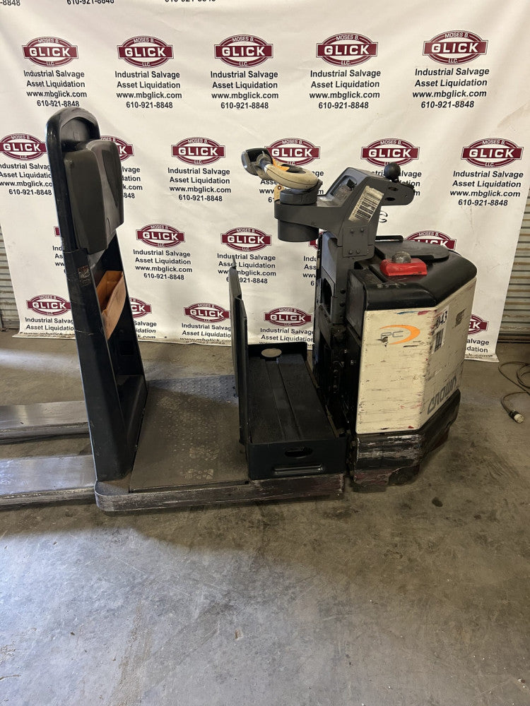 Used Crown PC4500-60 Electric 24V Battery Ride-On Pallet Jack / Order Picker
