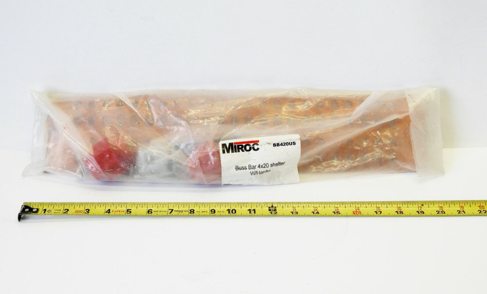 Miroc BB420US Copper Buss Bar 4x20 Shelter w/ Hardware