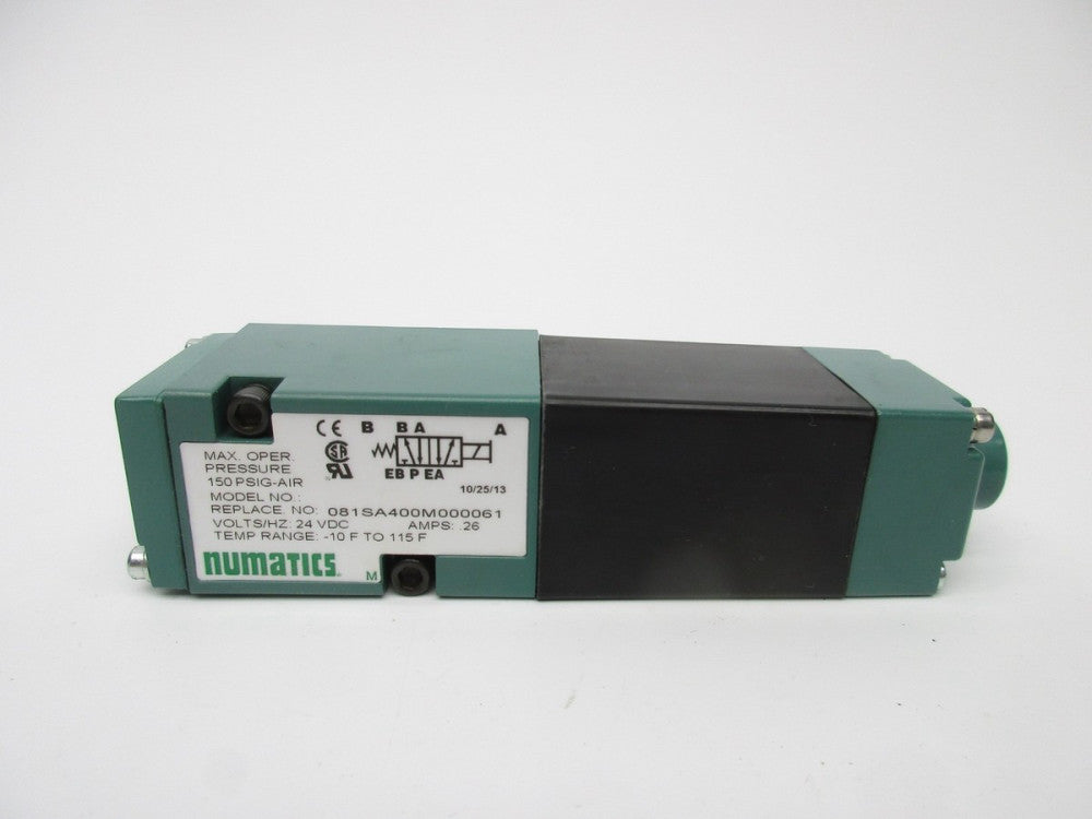 NUMATICS 081SA400M000061 24VDC .26A 150PSI -10-115'F NSNP