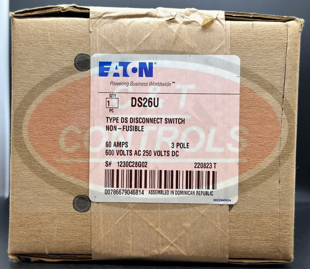 Eaton DS26U 60A Disconnect 3P New In Box USA Stock
