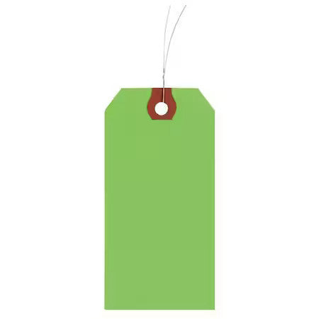 Zoro Select 1Gzl8 2-1/8" X 4-1/4" Fluorescent Green Wire Tag, Pk1000