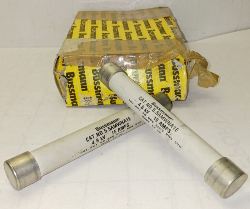 9) NEW 5.5AMWNA1E BUSSMANN 50 AMP 4.8 KV 1E AMPS  LOT OF 9
