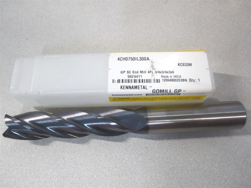Kennametal (5824411) 3/4" x 3" x 3/4" x 6" OAL Corner Chamfer End Mill 