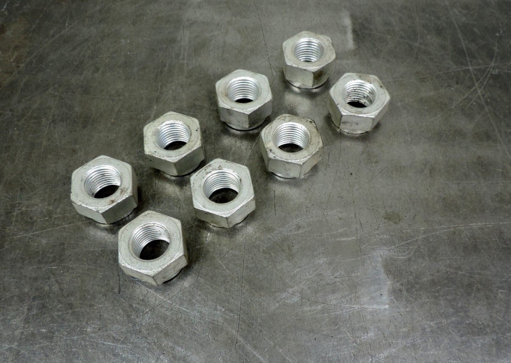 Industrial 2H DA Hex Nut 1-1/4" SAE Course Thread Lot of Eight (8)