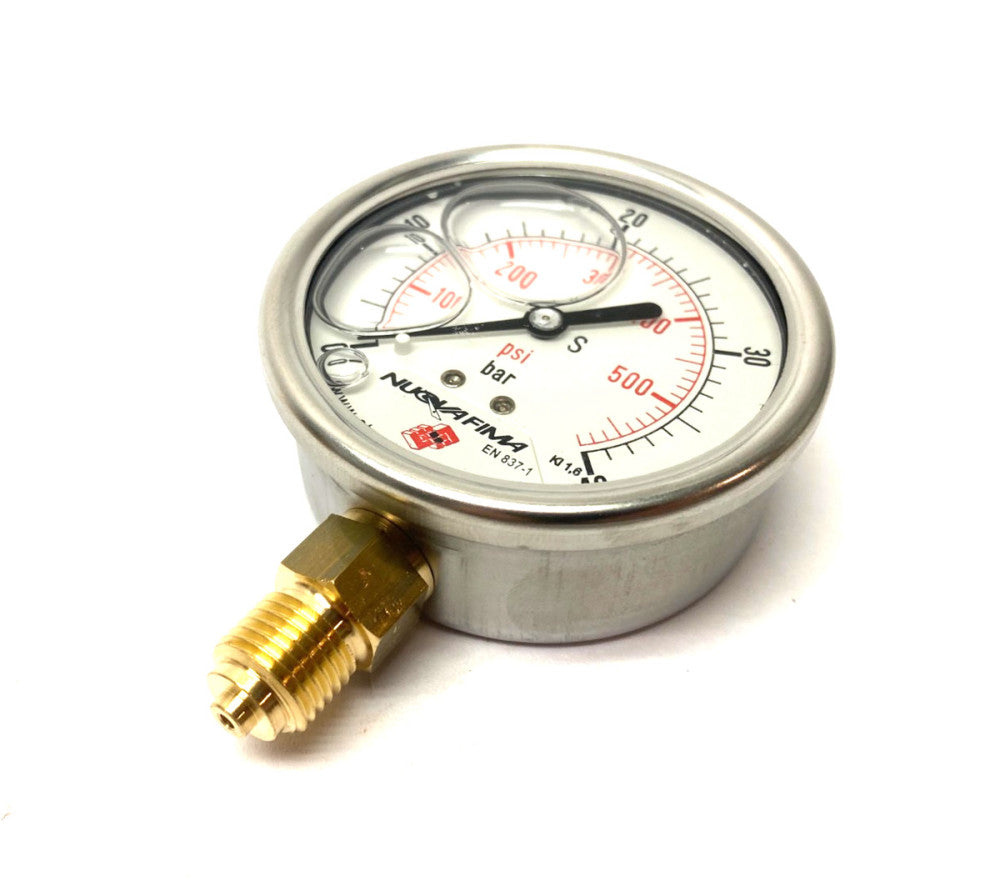 Nuova Fima M63R.GL040G14 Radial Glycerine Manometer 0-40 bar, G 1/4, 63 mm