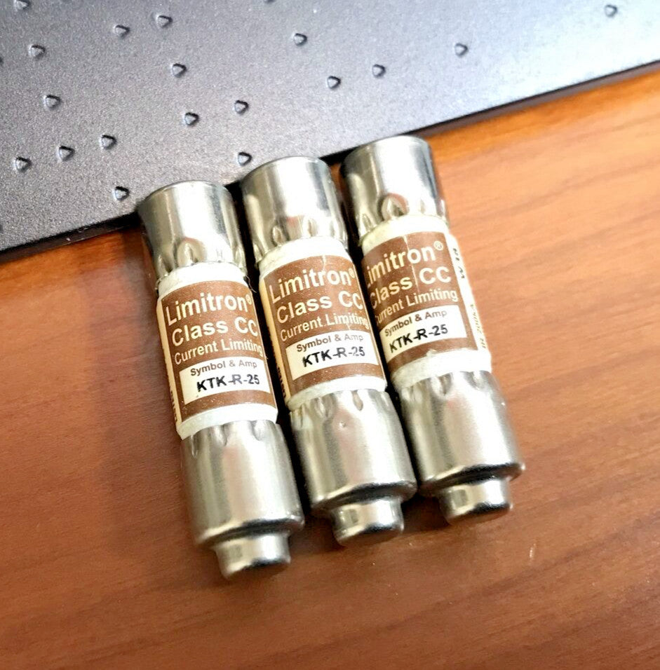 (Lot of 3) Limitron KTK-R-25 Class CC Fuse 25A 600Vac