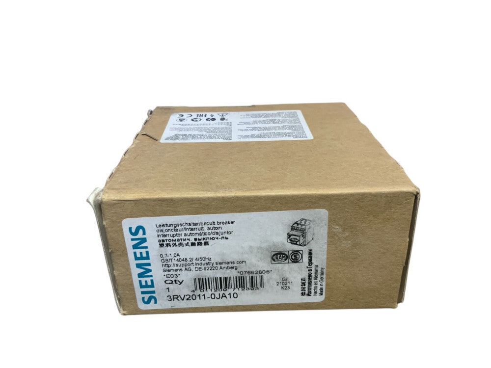 SIEMENS 3RV2011-0JA10 motor protection circuit breaker (NIB)