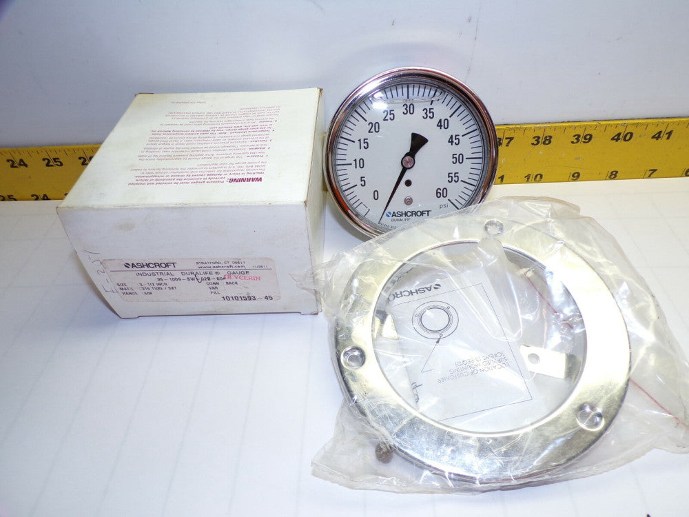 NEW ASHCROFT STAINLESS GAUGE SIZE 3-1/2" OIL FILLED MOUNT KIT 35-1009-SW-02B-60#