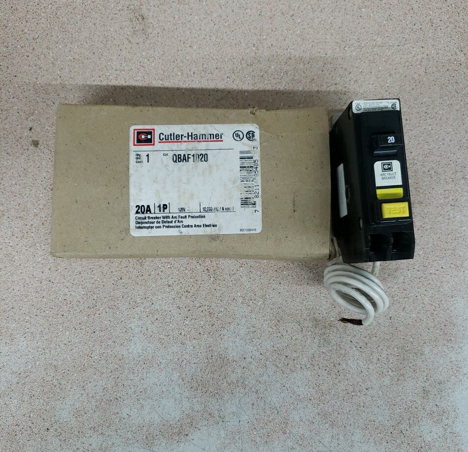 Eaton QBAF1020 20 Amp 1 Pole 120V Bolt on ARC Fault Circuit Breaker Warranty