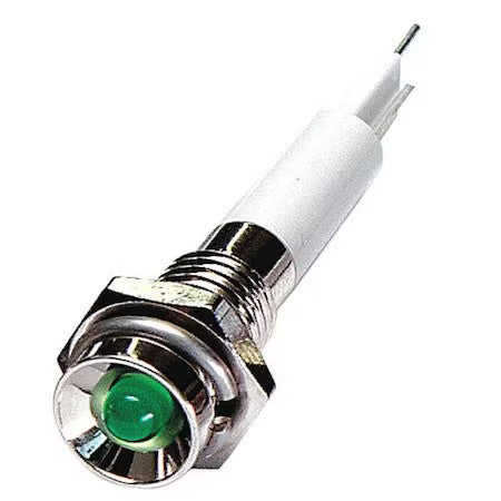 Zoro Select 24M031 Protrude Indicator Light,Green,24Vdc