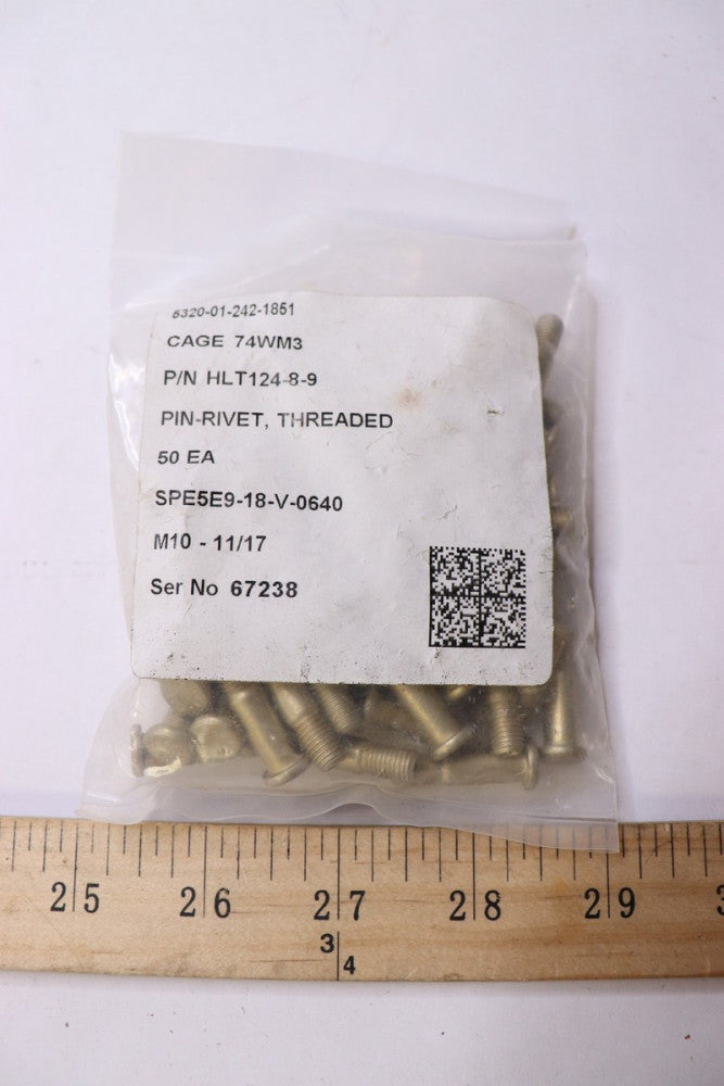 (50-Pk) Pin Rivet Threaded HLT124-8-9