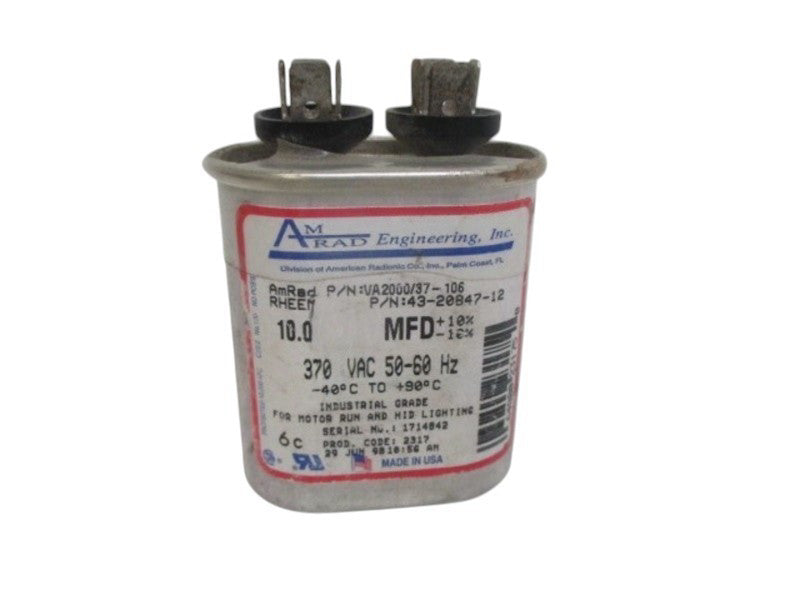 AMRAD VA2000/37-106 CAPACITOR 10.0UF 370V UNMP