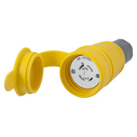 Hubbell Wiring Device-Kellems Hbl27w74 Watertight Locking Connector, L14-20R,