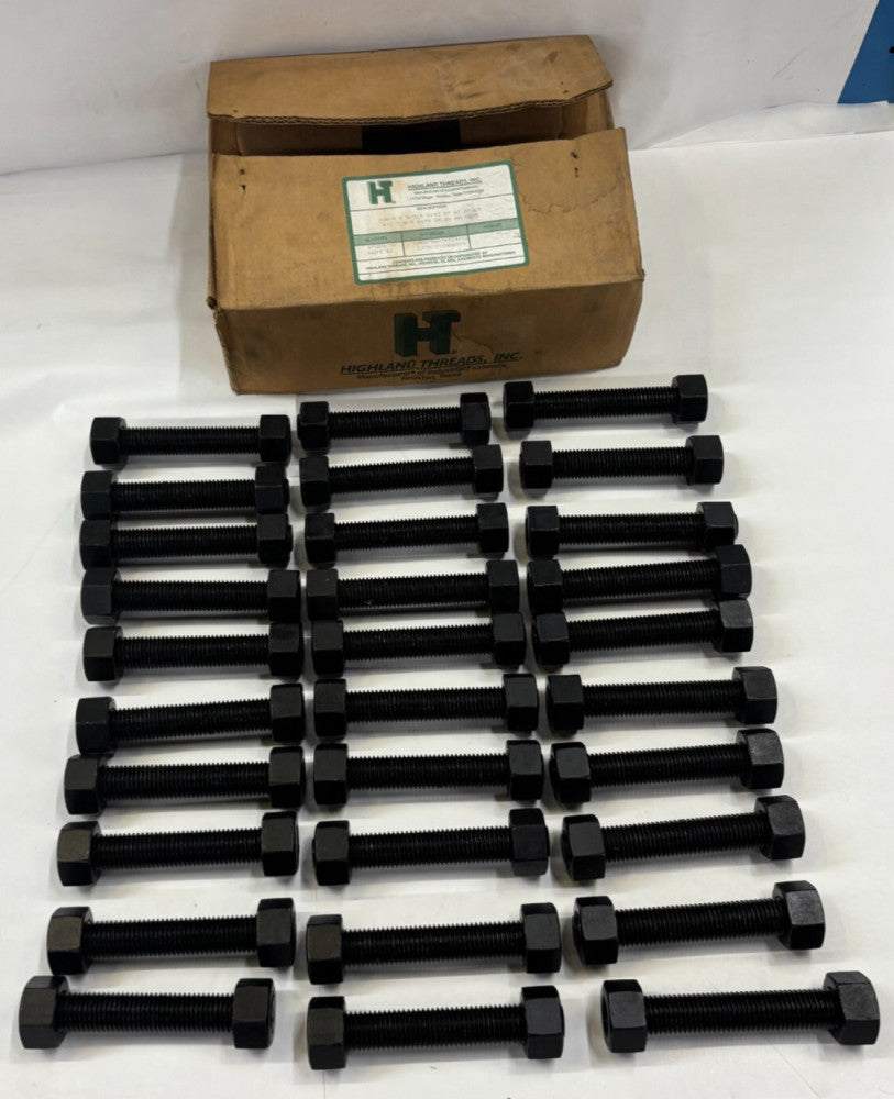 HIGHLAND THREADS INC. 60 NUTS W/2 7/8-9X 5 AND 30 STUDS 7/8-9X5-3/4"A193 A194 B7