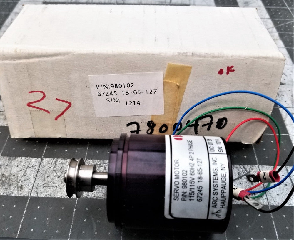 ARC SYSTEMS 980102 4P 115V-AC 2PH 60HZ SERVO MOTOR [D1B4]