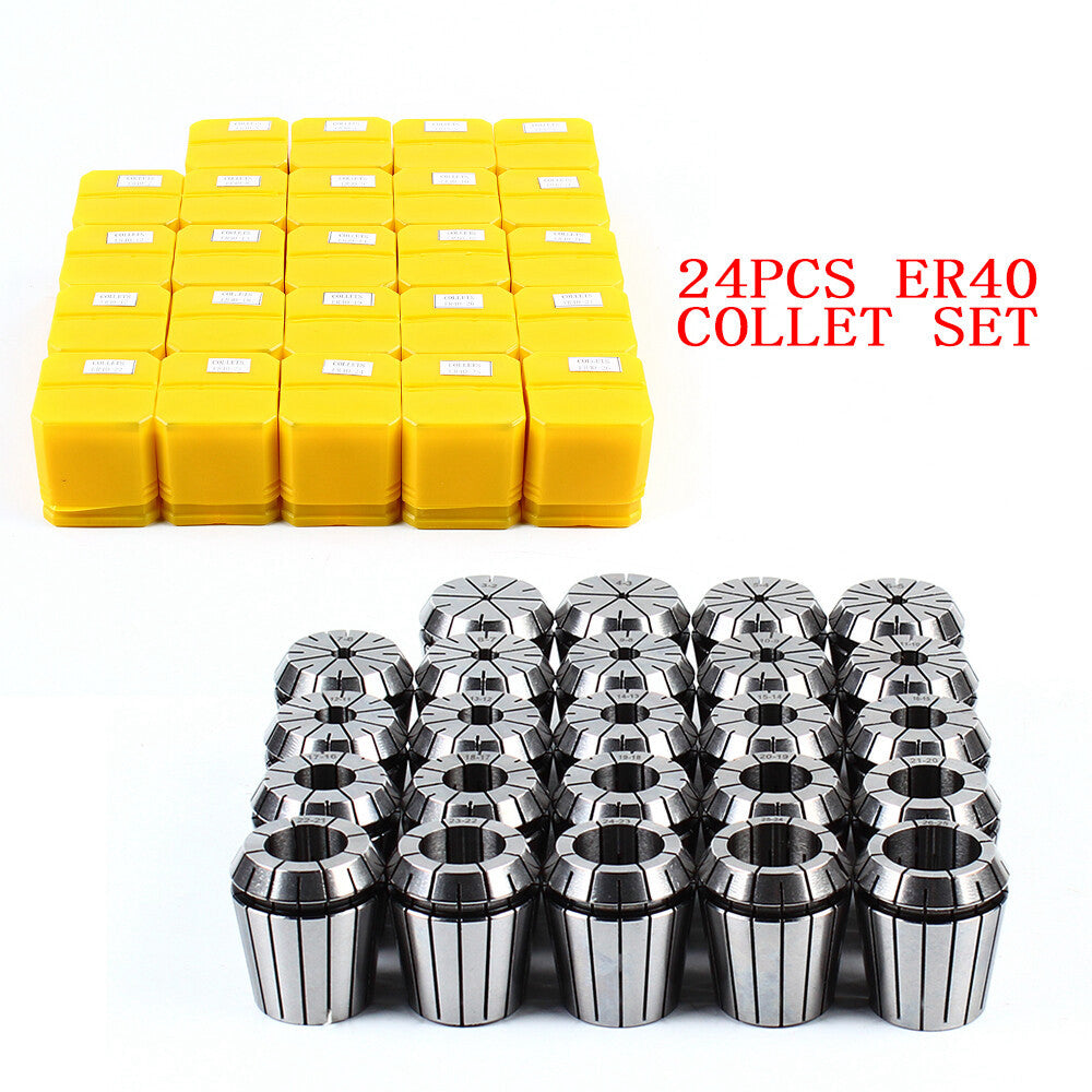 Collet Sets Collet Chuck 24PCs ER40 Workholding Collets 3-25 mm for Milling 40CR