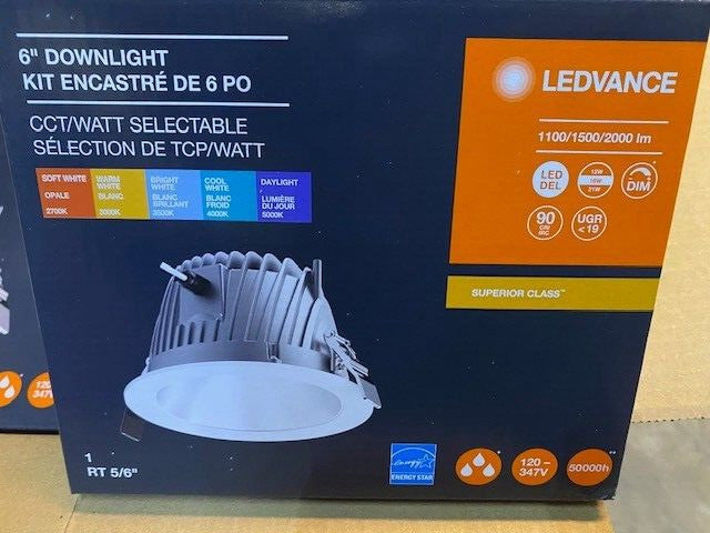 Sylvania RT66AS2000UNHD9SC3WHSS - 62923 - 6-Inch Dual Selectable LED Downlight