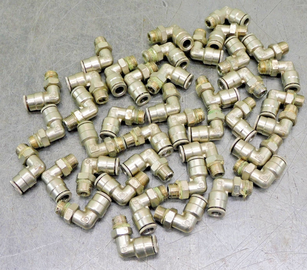 Parker Stainless Steel 90° Elbow 1/4" Push Connect x 1/8" NPT Lot of Forty (40)