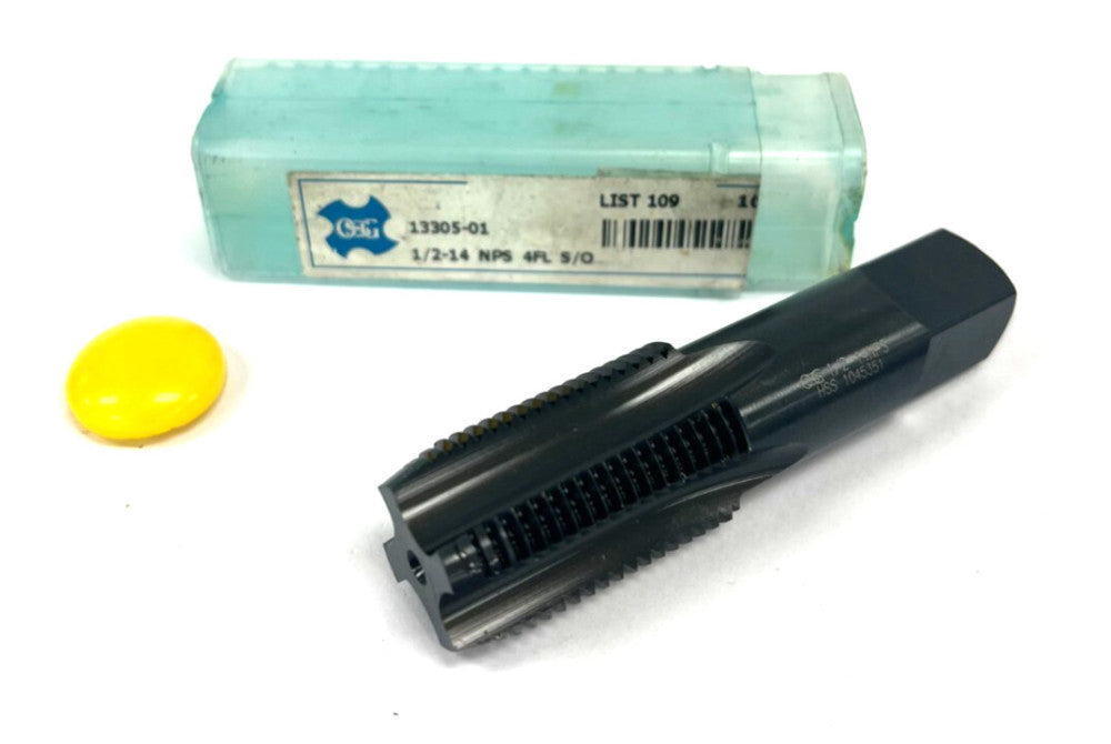 OSG 13305-01 PIPE TAPE 1/2"-14 LOC 1-3/8" SHANK DIA 9/16" HSS OAL 3-1/8"