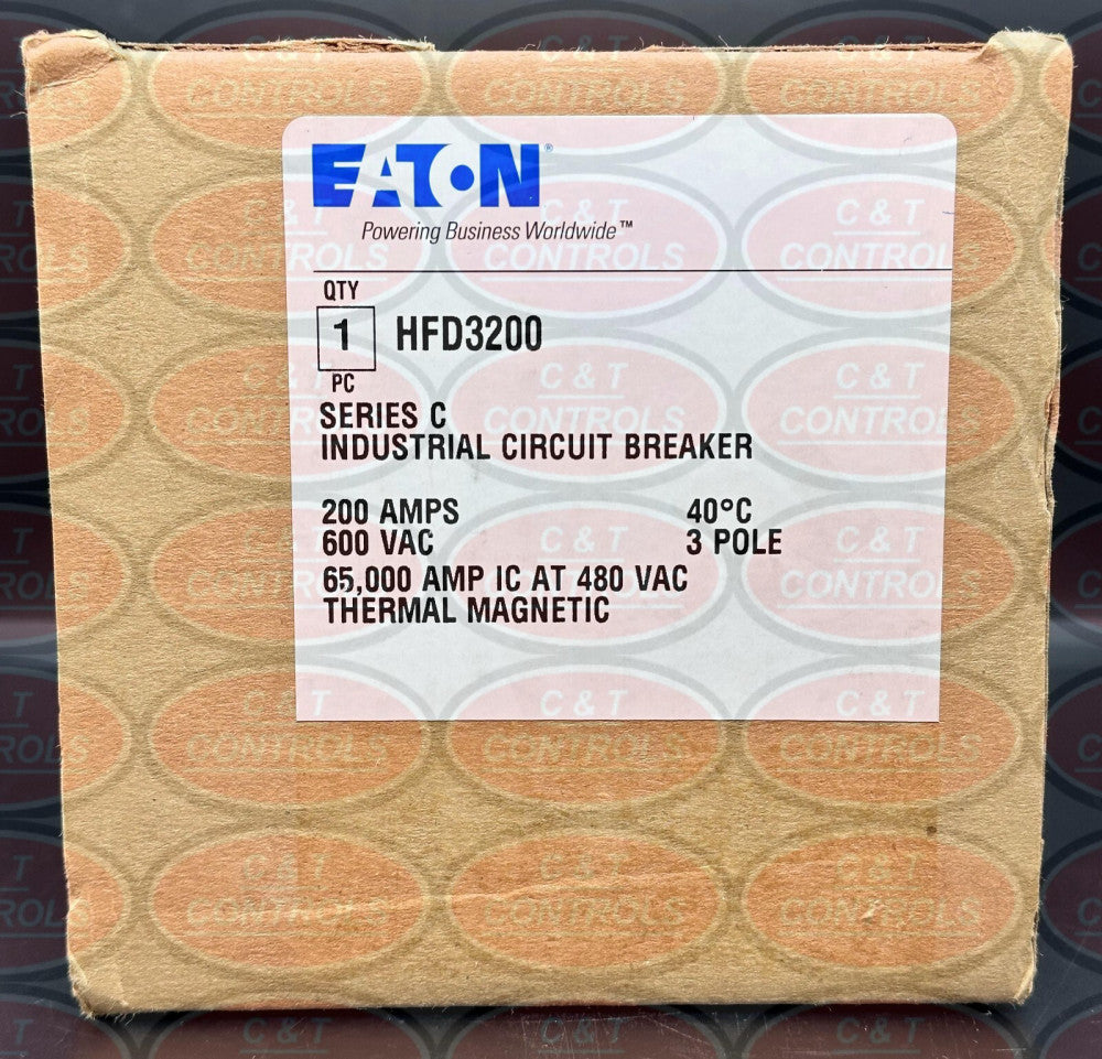 Eaton HFD3200 3P 200A 600V 65kAIC Circuit Breaker New In Box USA Stock