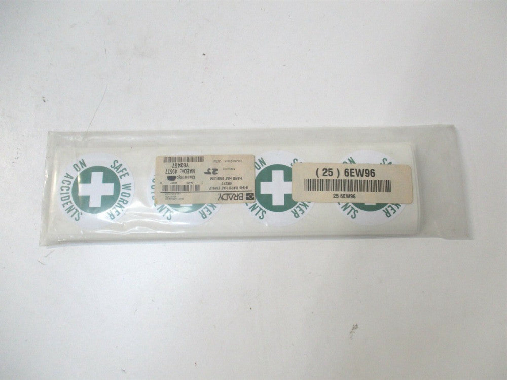 Brady (49577) 2" x 2" Hard Hat Label for Safety and Awareness 4ct - Lot of 25