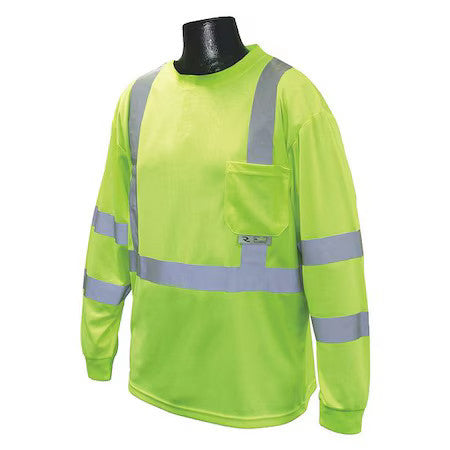Radians St21-3Pgs-4X Long Sleeve Shirt, Type R Class 3, Birdseye Mesh, Hi-Vis