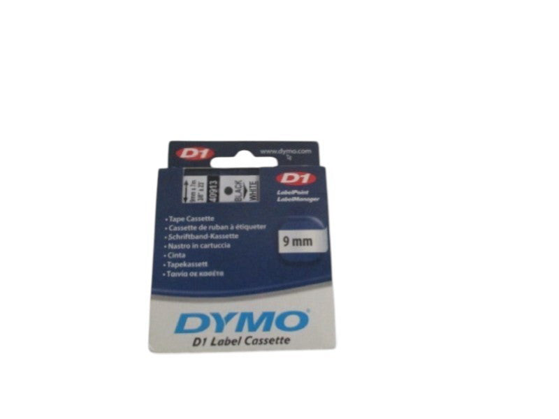 DYMO 40913 BLACK/WHITE TAPE CASSETTE 9mm  NSMP