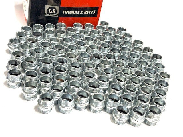 THOMAS & BETTS  1/2" COUPLINGS LOT OF 100 RAINTIGHT, TABOLITE FINISH, STEEL 5120