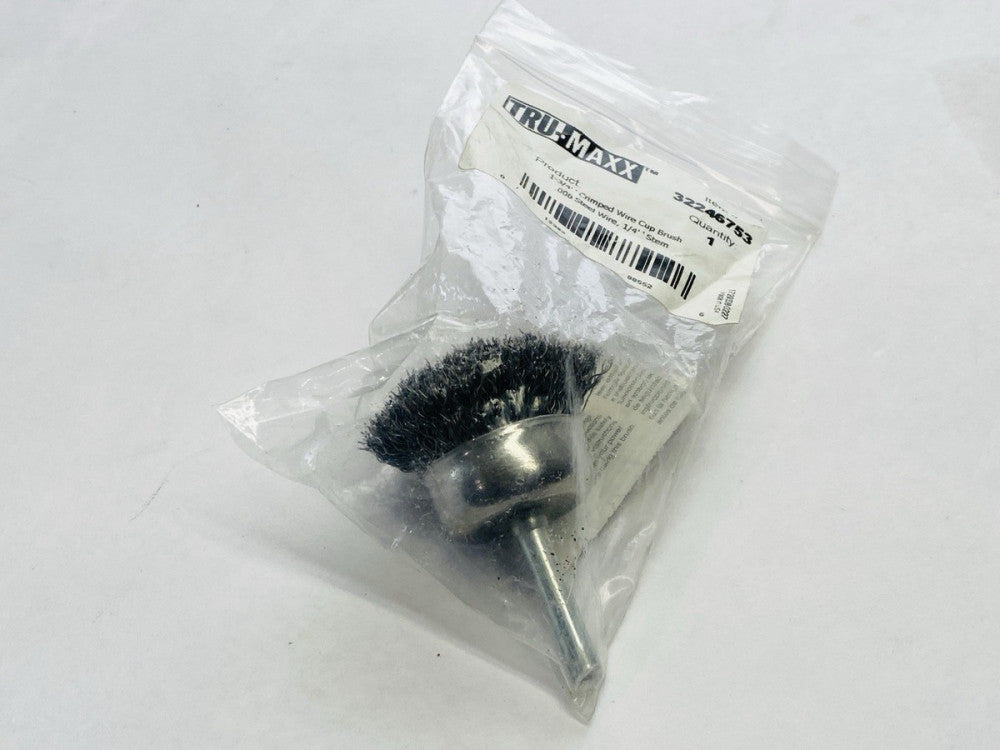 Tru-Maxx 32246753 Cup Brush 1-3/4" Diameter 0.006" Wire Diameter Steel Crimped