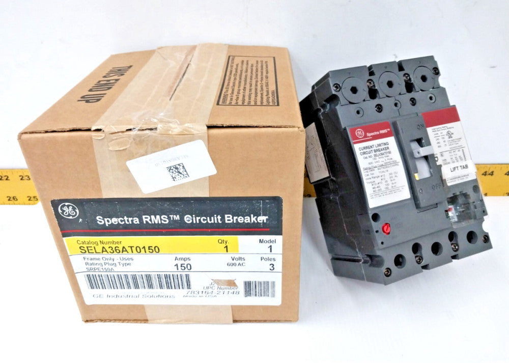 New GE Spectra RMS 150 Amp Circuit Breaker 600 VAC 3 Pole  SELA36AT0150