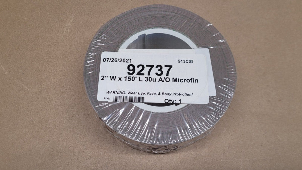 92737 2" Wide x 150' Long 30u 30 Micron A/O Microfinishing Film