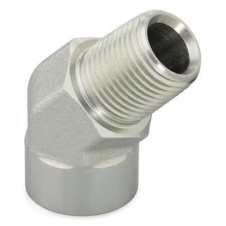 Parker 1/8 Cd45-B 45 Street Elbow, Brass, 1/8 In, Nptf