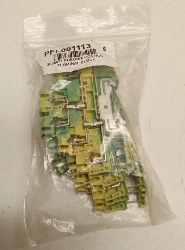 Phoenix Contact 3036071 Spring Cage Ground Terminal Block (Lot of 5)