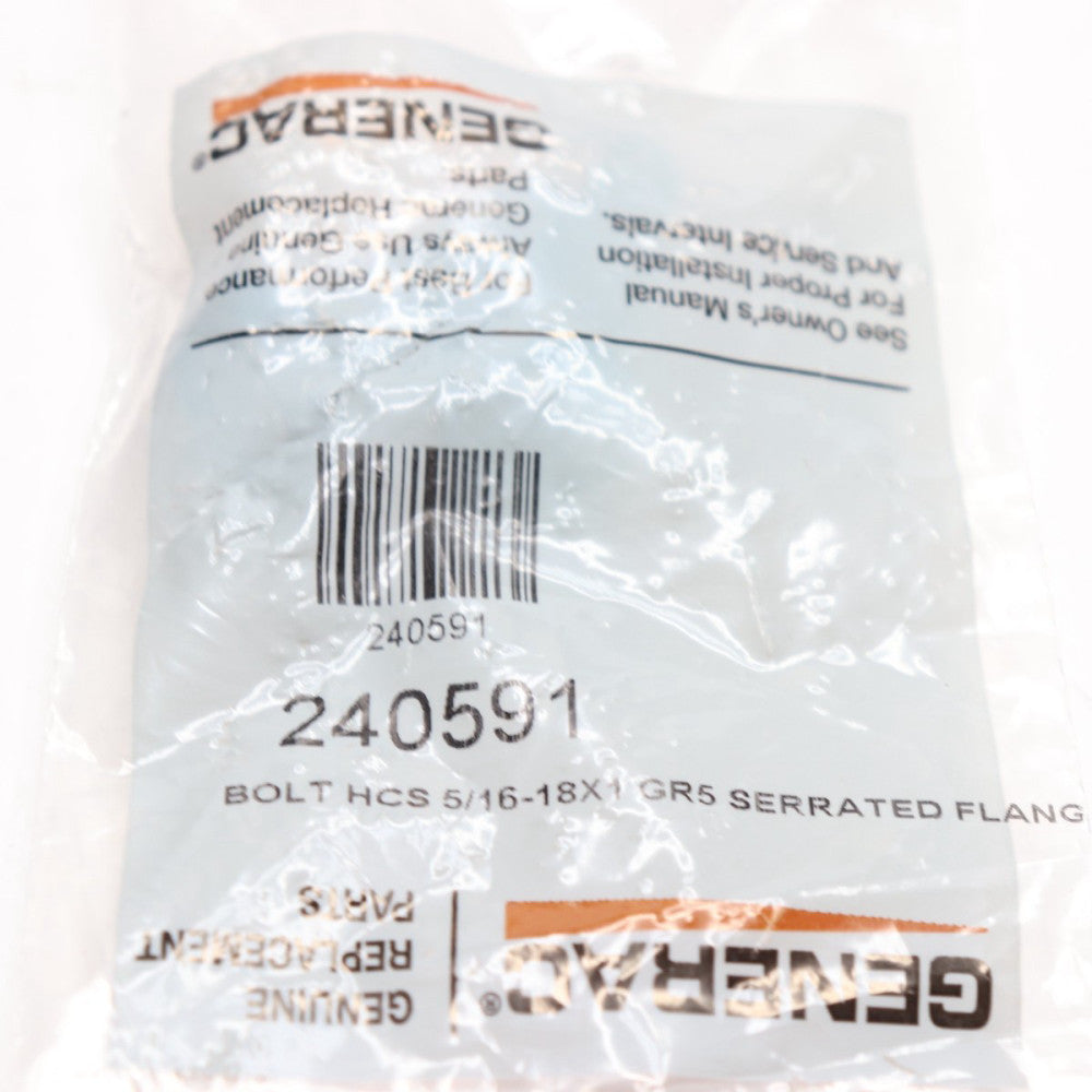 (2-Pk) Generac Bolt Hex Cap Screw Serrated Flange Grade 5 5/16-18 x 1 240591 