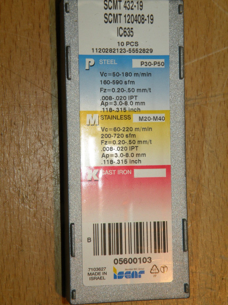 NEW (4) ISCAR SCMT 432-19 120408 Inserts IC635  B 05600105