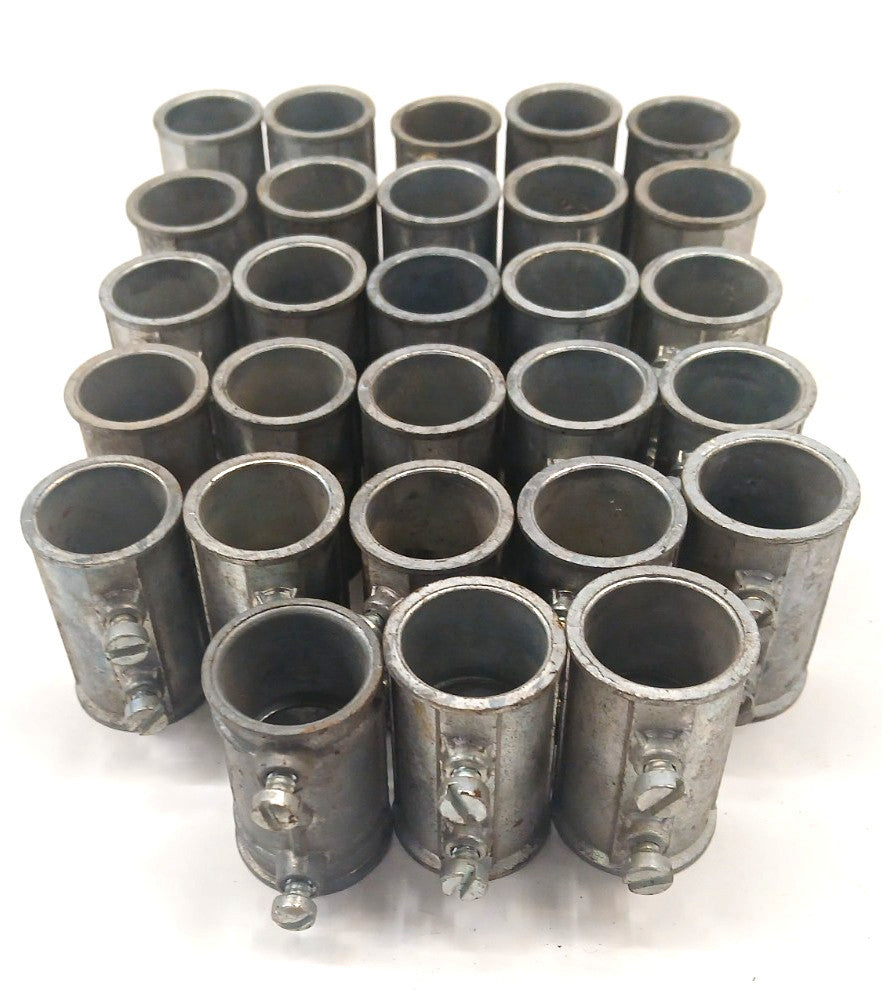 1" EMT SET SCREW COUPLING OAL 1-7/8" ALUMINUM DIE CAST   LOT OF 28