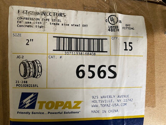 (15 Pack) TOPAZ 656S 2IN Steel Compression EMT Connector