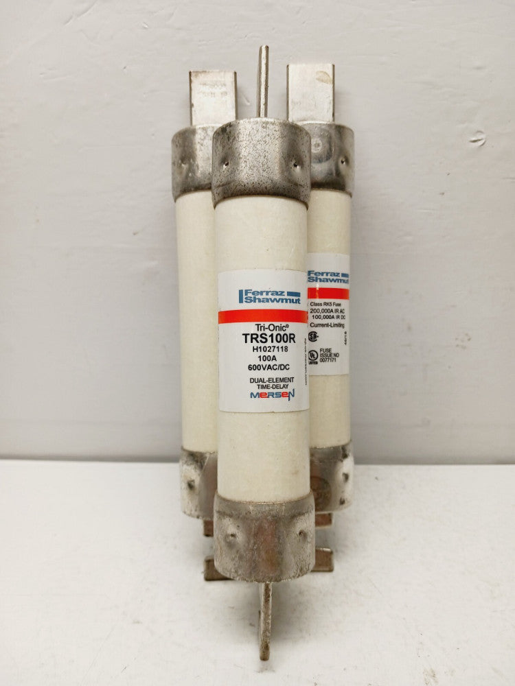3) FERRAZ TRS100R 100 AMP DUAL-ELEMENT TIME-DELAY FUSE 600 VAC/VDC