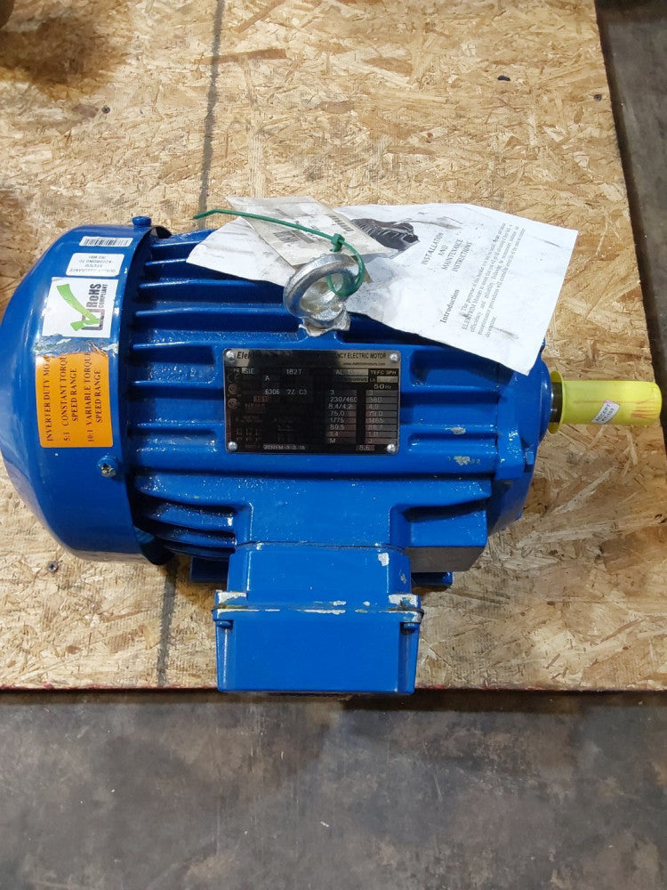 ELEKTRIM,151041-CC025B, ELECTRIC MOTOR 3HP 182T 1750RPM 3PH 230/460V