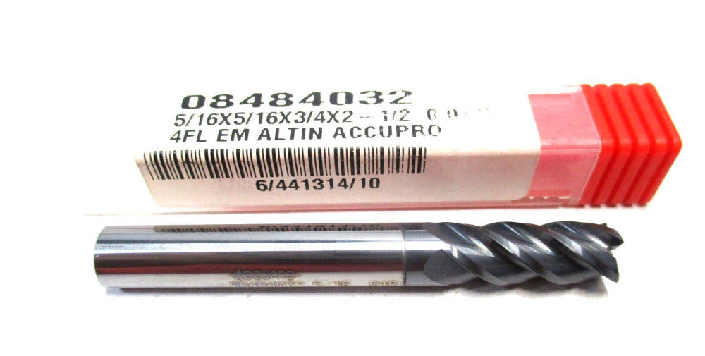 NEW 5/16 x 5/16 x 3/4 x 2-1/2 4-Flute CC SE RH Carbide Corner Radius End Mill